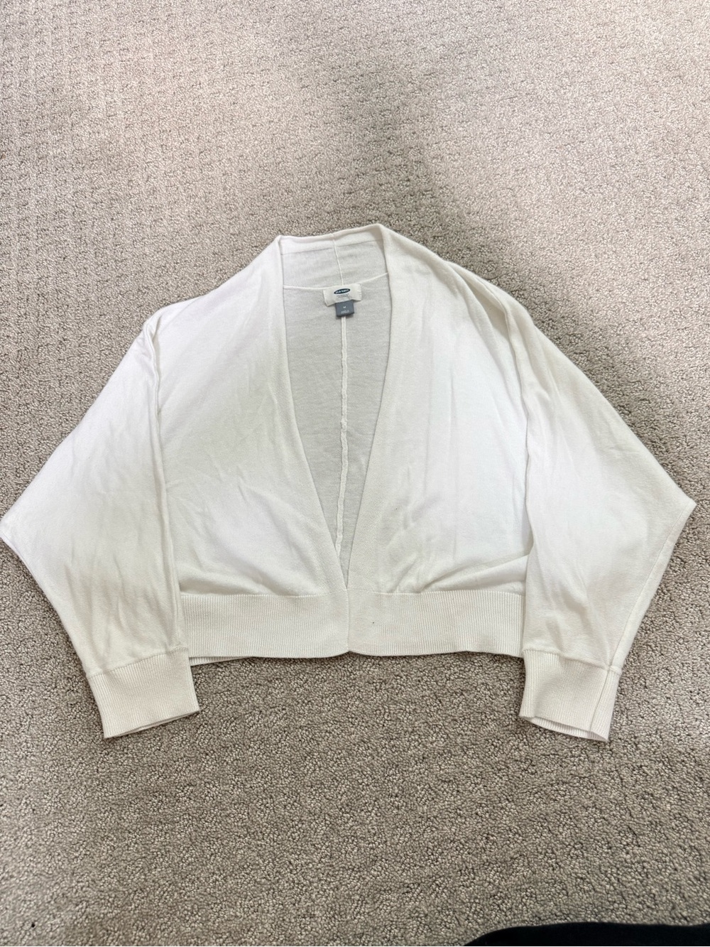 Old Navy White Cropped Open-Front Cardigan